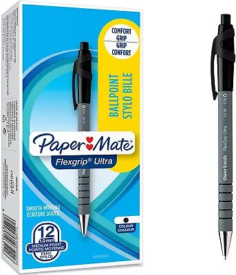 Paper Mate Flexgrip Ultra Pens Retractable Boxed Set Medium Nib Tip 1.0mm X12 • £14.99