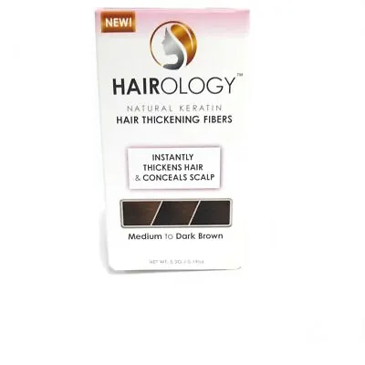 $6.95 • Buy Hairology Natural Keratin Hair Thickening Fibers In Medium To Dark Brown 