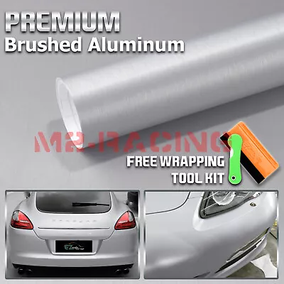 1FTx5FT Brushed Aluminum Silver Vinyl Wrap Sticker Decal Sheet Film Air Release • $7.95