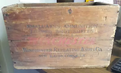 WINCHESTER  SMALL ARMS Ammunition Crate Wooden Ammo Box Ranger 12 GA. 2 5/8 • $17.99