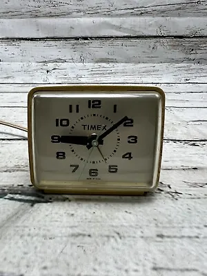 Vintage 1970's Timex 7369A Small Electric Bedside Alarm Clock Made In USA TESTED • $14