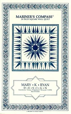 MARINER'S COMPASS 28  Square Wall Quilt PATTERN Mary K Ryan Design VTG 1980s • $11.95