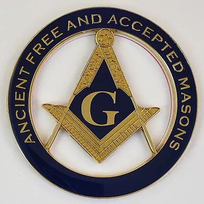 Auto Emblem Masonic Square & Compasses AF&AM Metal (SCA-1001) Enamel Freemason • $9.99