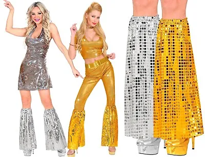 60s 70s 80s Sequinned Sequin Legwarmers Flares Pop Disco Fancy Dress Costume • £11.14