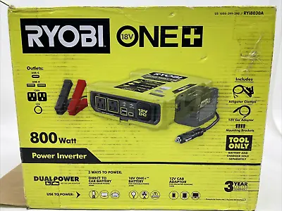 RYOBI One + 18V 800 Watt Max 12V Car Power Inverter W/USB Ports Ryi8030A (OB1) • $104.95