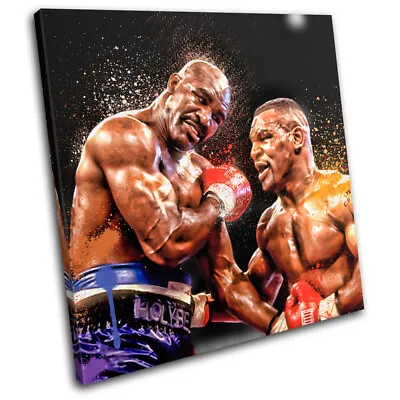 Mike Tyson Holyfield Sports SINGLE CANVAS WALL ART Picture Print VA • £19.99