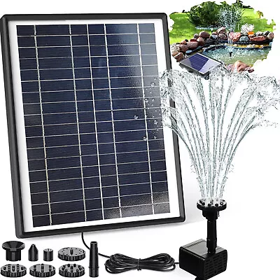 7W Solar Panel Powered Water Pump Garden Pool Pond Fish Aquarium Fountain Decor • £10.99