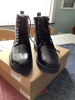 £25 • Buy Red Herring Lewis High Shine Plain Toe Winter Boots Size 10 New