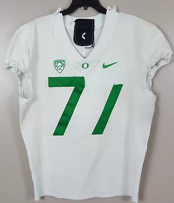 Nike Oregon Ducks Game Worn Used Football Jersey #77 2021 White Rare (size 46) • $269.99