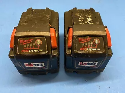 (2) Milwaukee M18 HD 9.0Ah Lithium-Ion Battery (‎48-11-1890) NOT WORKING B36 • $79.99