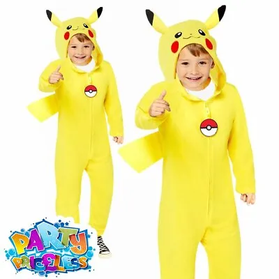 £18.99 • Buy Child Pokemon Pikachu Jumpsuit Costume Licensed Book Week Kids Fancy Dress Outfi