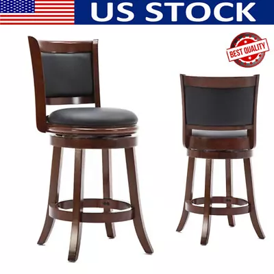 Counter Stools Swivel Wood Counter Height High Back Dining Bar Chair Modern Home • $114.93