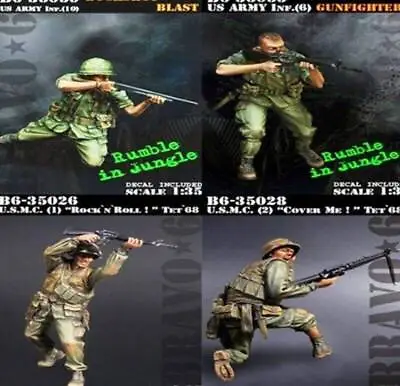 1/35 4pcs Resin Model Kit Vietnam War US Army Soldiers Unpainted • £13.34