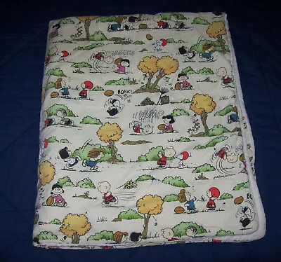 Vintage CHARLIE BROWN SNOOPY PEANUTS Baby Blanket Handmade • $16