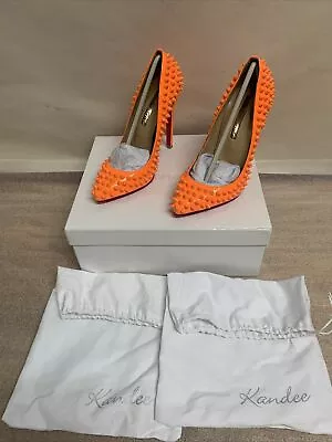 RARE Kandee Shoes Orange Sours Summer Heels With Spikes Women's Size 35 • £57.82