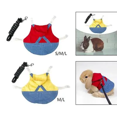 Rabbit Harness Soft Breathable Pet Rabbit Clothes For Outdoor Pet Supplies • £6.73