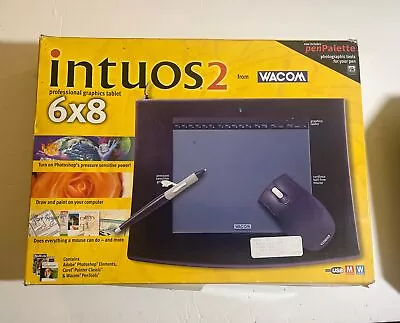 Wacom Intuos 2 USB 6x8 Graphics Drawing Tablet XD-0608-U W/ Pen And 2D Mouse • $29.99