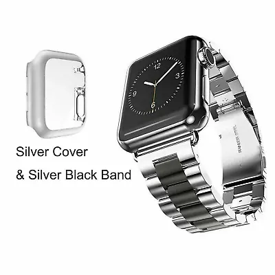 $19.99 • Buy Stainless Steel Metal Strap Case For Apple Watch Series 7 6 5 4 Band 41/42/45mm