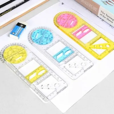 £3.43 • Buy Drawing Geometric Ruler Triangle Ruler Compass Protractor Set Measuring Tool 