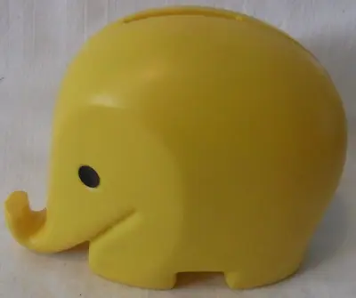 Vtg Dresdner Bank Mcm Yellow Elephant Piggy Bank - P2 - • $25