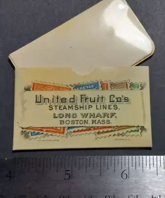 1903 - United Fruit Co. Steamship Lines Stamp Storage Pocket - XF Condition (P6) • $195