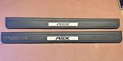 03 ACURA RSX Left Right Door Sill Floor Scuff Pad Kick Plate Pair BLACK 02-06 • $36.99