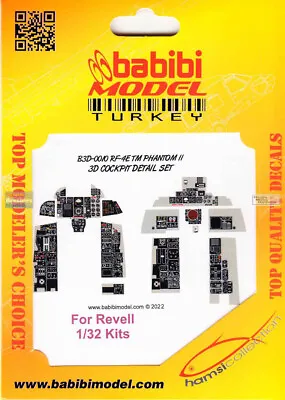 BBBB3D0010 1:32 Babibi Model 3D Cockpit Detail Set - RF-4E TM Phantom II (REV • $56.69