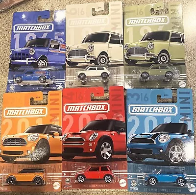 2024 Matchbox Mini Cooper Complete 6 Car Set ~ Cabrio ~  Mini Van ~ Countryman • $10.95