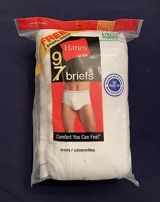 Package Of 9 HANES 2007 Men's Classic White Briefs Size XL 40-42 Underwear NOS • $16.99