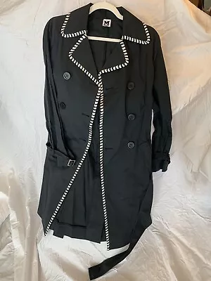 AUTHENTIC MISSONI Women's Poplin Cotton Black Belted Trench Coat Size US 4 • $134