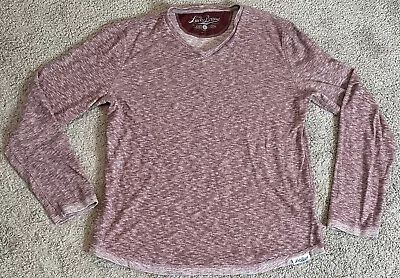 Lucky Brand Mens Large Pullover Long Sleeve V Neck Sweatshirt Heather Red • $25.59