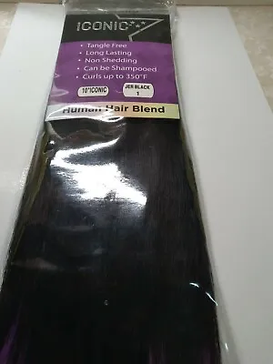 My Hair ICONIC Human Hair Blend Weave Crow Black 'Jet Black'~10  Long~Brand New! • $21.99