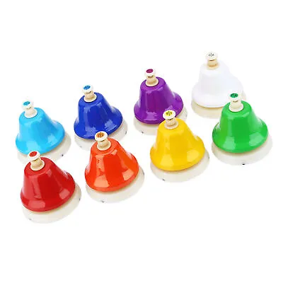 8-Note Colorful Hand Bell Handbells Set Musical Instrument Toy For Kids C UK HEL • £26.39