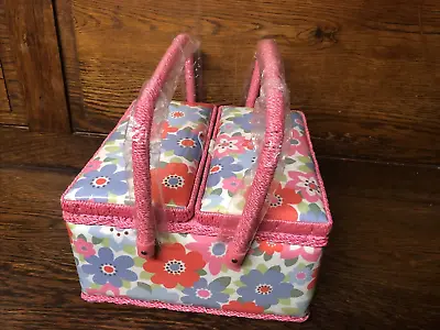 Cath Kidston Cirus Flower Oilcloth Sewing Haberdashery Carry Box Basket BNWOT • £60