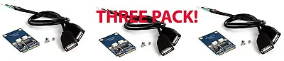 3X THREE Laptop Mini PCI-E To Dual 5 Pin USB 2.0 Driver Adapter Expansion Cards • $21.99