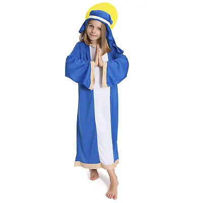 Girls Virgin Mary Fancy Dress Costume Childs Christmas School Nativity Play • £10.99