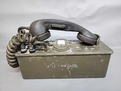 Vintage US Army Telephone Set TA-43/PT Military Field Radio Untested AS IS • $110.46