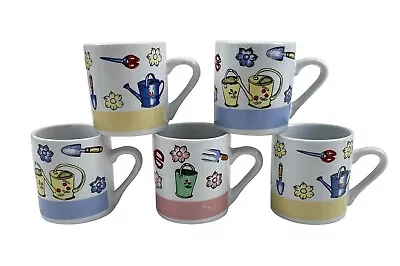 Vintage Mini Espresso Mugs And/or Playset Tea Cups Pastel Garden Themed Set Of 5 • $20.90