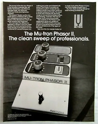 1979 MU-TRON PHASOR II Musitronics  The Clean Sweep Of Pro's  Guitar Magazine Ad • $12.99