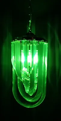 VTG Mid Century Modern Style Ribbon Lucite Hanging Swag Lamp 1960's Restored • $249.95