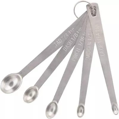 5pcs/set Mini Stainless Steel Spoon Mini Measuring Spoons Measuring Cups Metal • £6.29