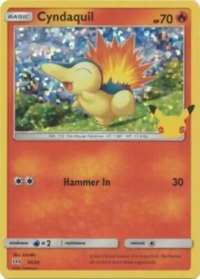 Cyndaquil 10/25 McDonalds Holo Pokemon Card NM • $3.79