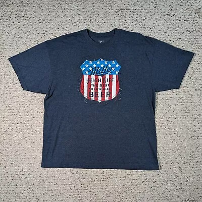 Miller High Life T-Shirt Mens 3XL Milwaukees Best Beer USA Flag Badge Shield Tee • $12.99