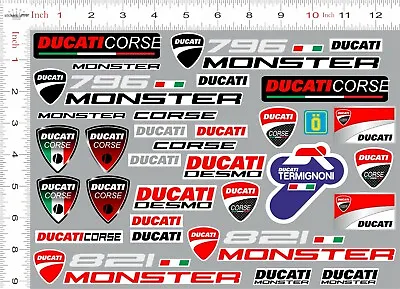 DUCATI MONSTER 821 Decals Motorcycle Stickers Ducati 796 Corse Desmo Vinyl  • $20
