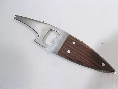 Midcentury Barware Bottle Opener Rosewood Stainless Abstract Fish Japan • $24.99