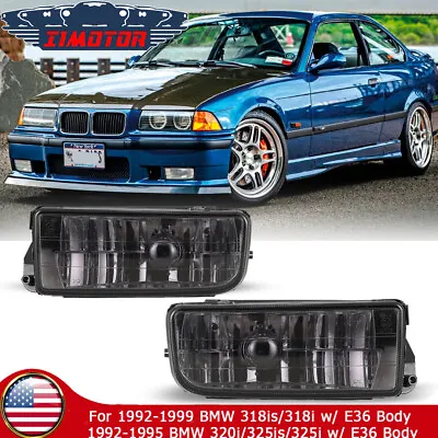 For 1992-1999 BMW 3 Series E36/M3 Fog Lights Black Smoke Projectors Driving Lamp • $38.99