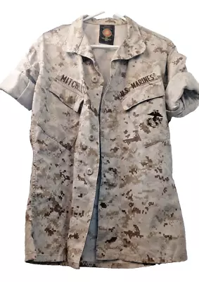USMC Military Marine MARPAT  Shirt Uniform SMALL EA Camouflaged Tan • $20.99