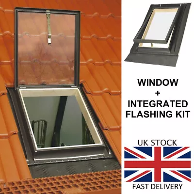 Optilook Skylight Access 46 X 75 Cm Top Hung Window Rooflight With Flashing Kit • £125