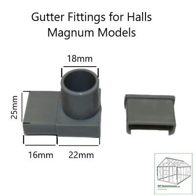 £9.98 • Buy Greenhouse Parts Spares For Halls Magnum Gutter Outlet & Blank End Fittings