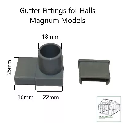 Greenhouse Parts Spares For Halls Magnum Gutter Outlet & Blank End Fittings • £10.10